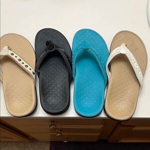 Stylish Women's Vionic Sandals - Black, Blue, Tan, and White Bundle